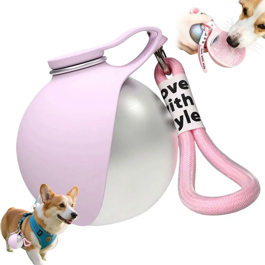 Dog Water Ball 2-in-1 portable dog water bottle with foldable bowl